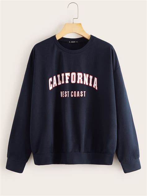 California West Coast Graphic Sweatshirt Shein Uk In 2020 Dropped