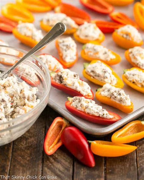 Cream Cheese And Sausage Stuffed Mini Peppers That Skinny Chick Can Bake