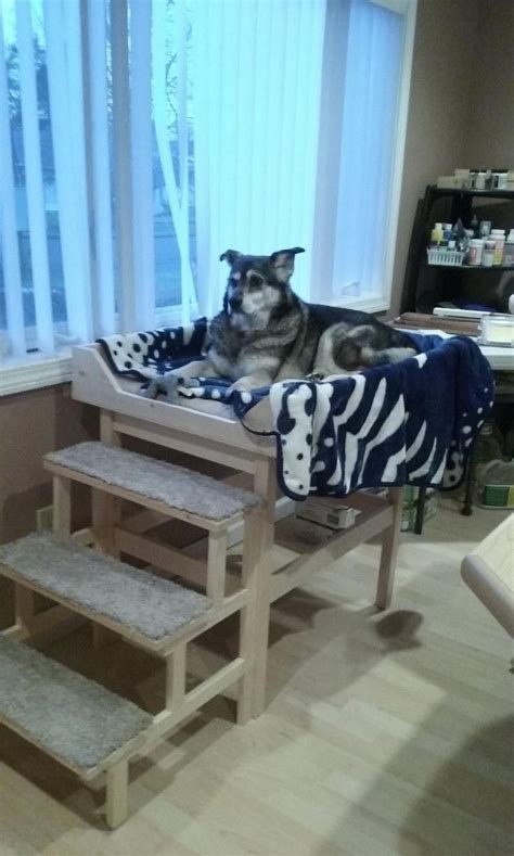 Pet beds can be expensive, but these upcycled and handmade diy dog bed options are just as cute as they are easy on the wallet. Image result for dog steps platform window height # ...