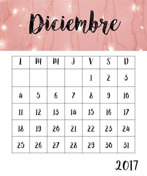 Calendarios Diciembre 2017 Para Imprimir Calendario Calendario De