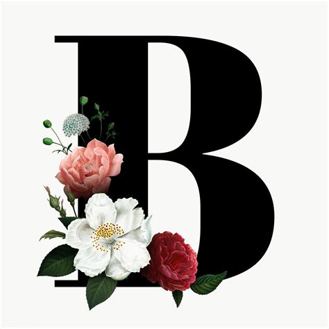 Classic And Elegant Floral Alphabet Font Letter B Transparent Png