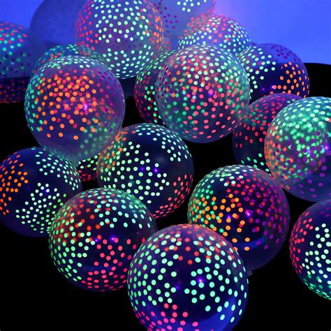 Sumind 50 Pieces Neon Glow Balloons Blacklight Reactive Fluorescent