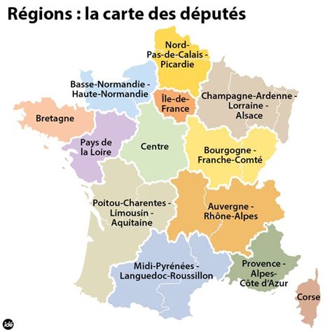 Carte De France Des 13 Régions Vacances Arts Guides Voyages