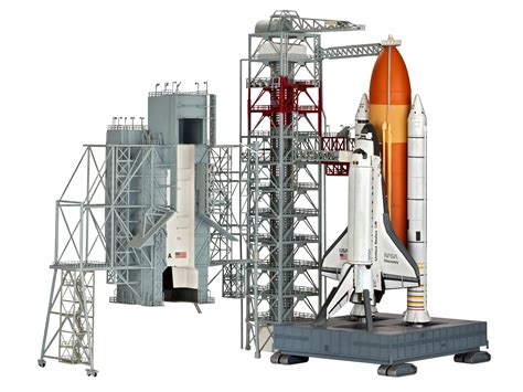 Revell Launch Tower And Space Shuttle And Booster Rockets 1144 Scale Model