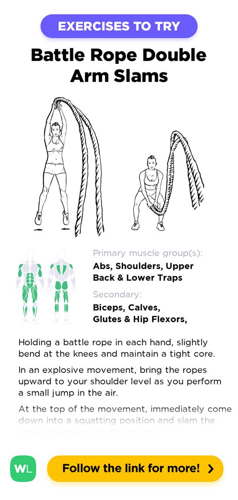 battle rope double arm slams workoutlabs exercise guide