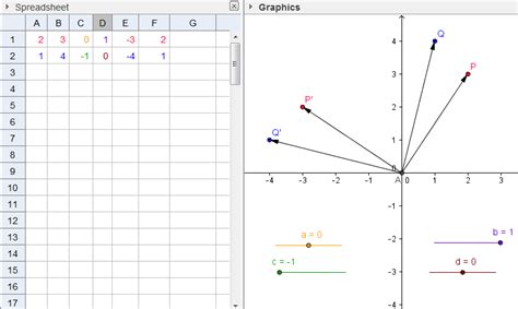 geogebra tutorial 22 spreadsheets vectors and matrices