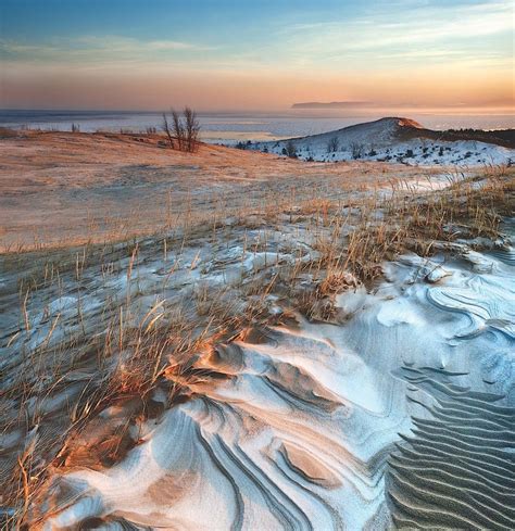 Lake Michigan Sand Dunes Photographed From Sleeping Bear Point At