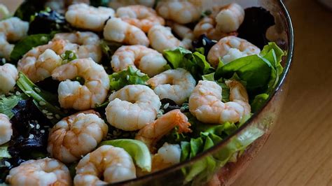 Salad Shrimp Lettuce Food Seafood Green Meal Dinner Bowl Pikist