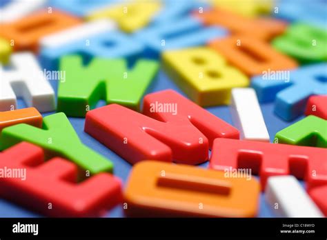 Colored Plastic Alphabet Letters Stock Photo Alamy