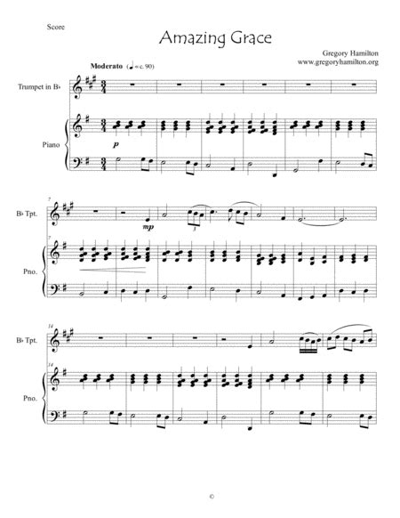 Amazing Grace For Solo Trumpet Free Music Sheet Musicsheets Org