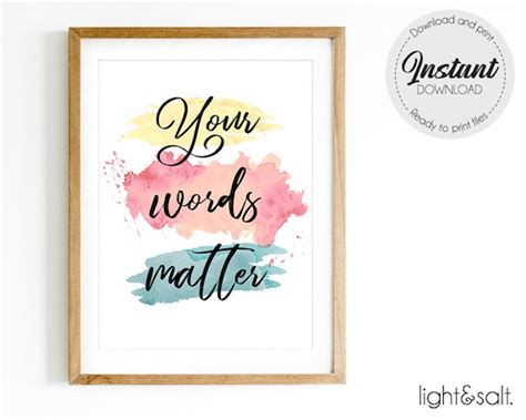 Your Words Matter Speech Therapy Decor Office Wall Decor Etsy