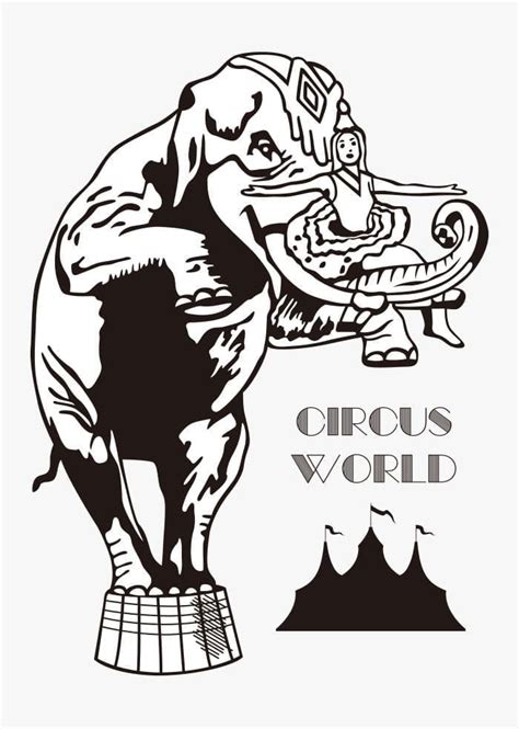 Circus World Woman With Elephant Logo Ai Illustrator File Us500