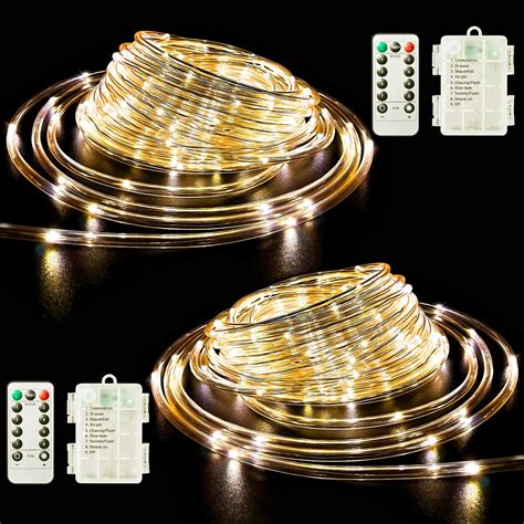 Fatpoom Led Rope Lights Battery Operated String Lights 40ft