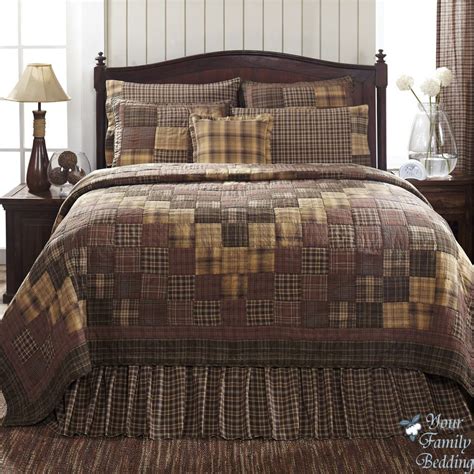 Luxury bedding meticulously crafted for you. Country Rustic Brown Plaid Patchwork Twin Queen Cal King ...