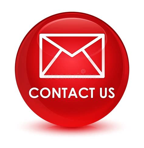 Contact Us Email Icon Glassy Red Round Button Stock Illustration