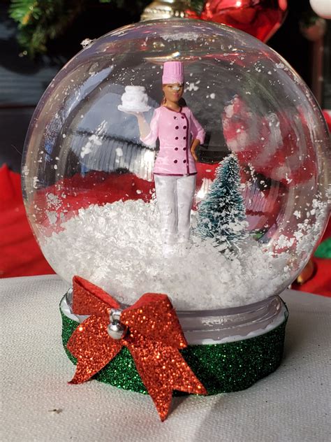 Personalized Disney Barbie Snowglobe Chef Barbiebeautiful Christmas