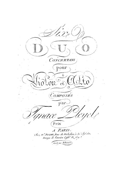 6 Duos For Violin And Cello B501 506 Pleyel Ignaz Imslp Free