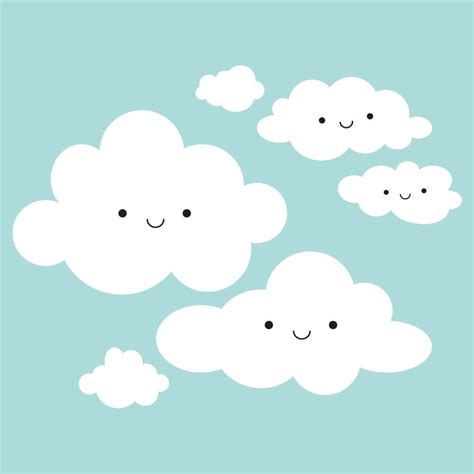 Happy Clouds Wall Decal Cloud Appliqué For Kids By Graphicspaces