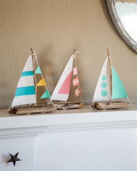 Driftwood And Drill Sailboats · Extract From Coastal Crafts By Cynthia