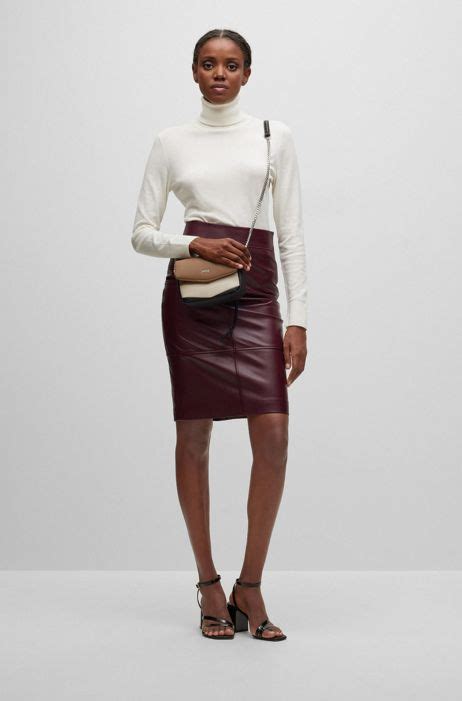Official Mail Order Hugo Boss Mernilla Leather Pencil Skirt