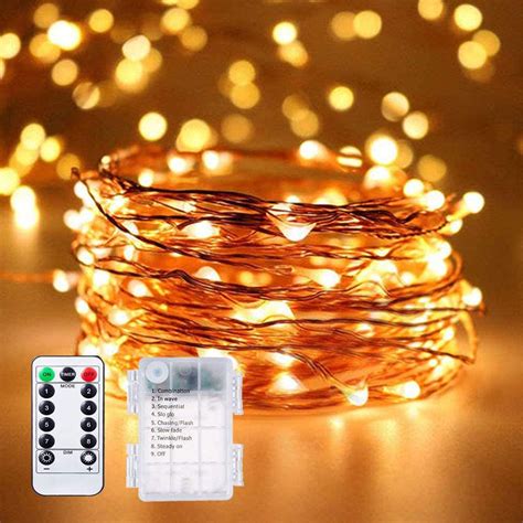 Battery Operated String Lights Outdoor String Lights 33ft 100 Led Waterproof