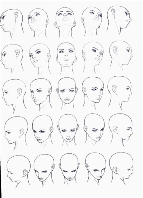 21 Anime Face Angles Female 바디 드로잉 아트 드로잉 얼굴 그리기