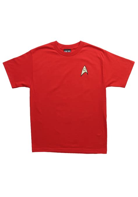 Star Trek Engineering Uniform On Red Tshirt Halloween