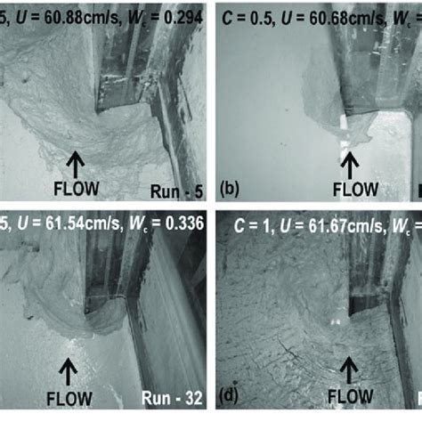 Photographs Of Equilibrium Scour Hole For Experimental Runs On Vertical