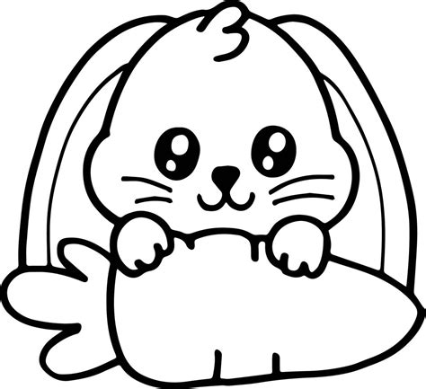 Easy Cute Bunny Coloring Page