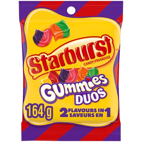 Starburst Duos Gummies Candies Fruit Flavoured Bag164g58oz