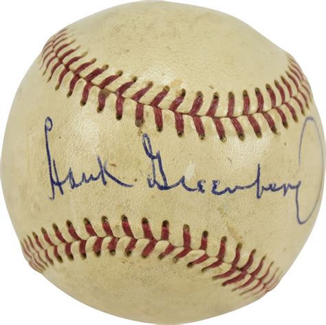1960s Hank Greenberg Single Signed Baseball Psa