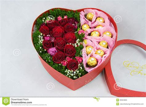 Heart Shaped Box Of Flowers Stock Image Image Of Fresh