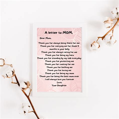 Kids T To Mom A Letter To Mom A Letter For Mom Dear Mom Printable