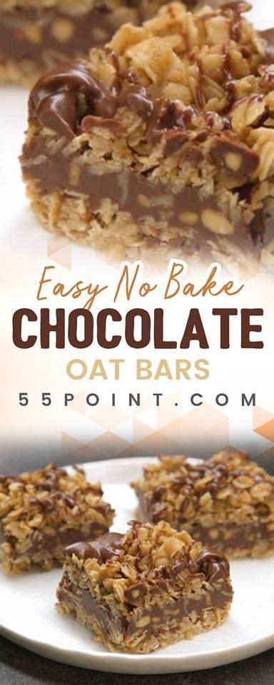 3) meanwhile, melt chocolate chips and peanut butter in a small heavy saucepan over low heat, stirring frequently until smooth. EASY NO-BAKE CHOCOLATE OAT BARS | Chocolate oats, Baking ...