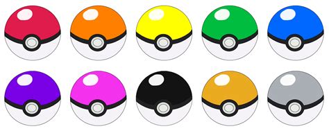 Pokemon Adoptables All Color Poke Balls Open By Mcsaurus On Deviantart