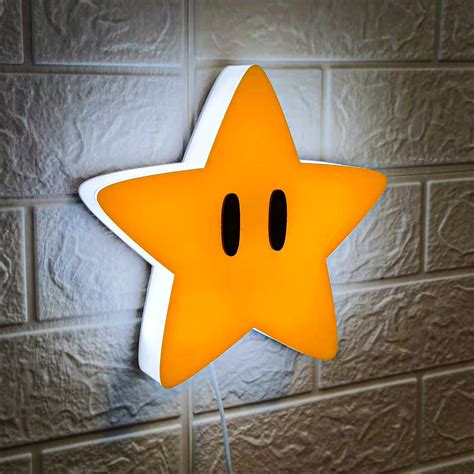 Super Star Super Mario Lamp Lightbox 8 Inch RGB 3D Printed Etsy