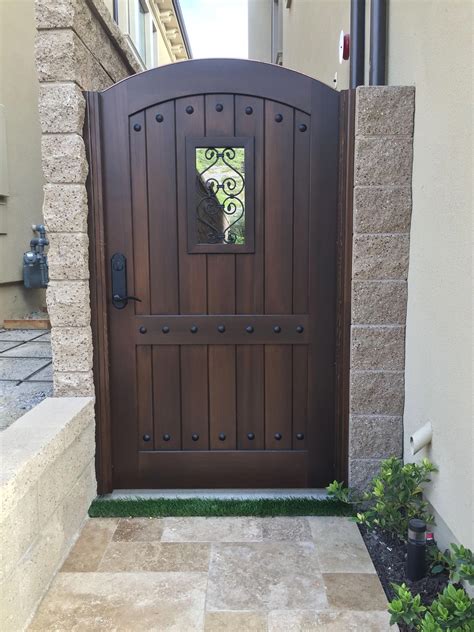 Custom Wood Gate By Garden Passages Tuscan Style Arched Top With