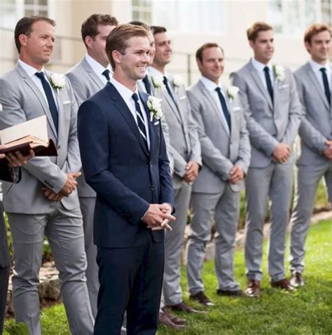 Navy Blue Groom Grey Groomsmen Elevate Your Wedding Style With This