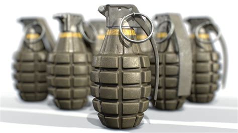 Artstation American Frag Hand Grenade Mk2 Game Assets