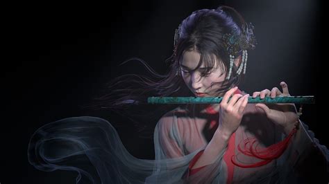 Girl And Flute Wallpapers Wallpaper Cave
