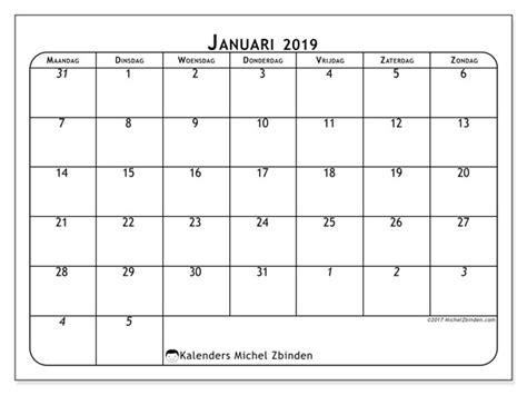 Hari raya nyepi tahun baru saka 1941 3 april: Kalender januari 2019 (67MZ) - Michel Zbinden NL