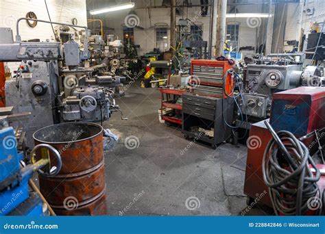 Vintage Industrial Manufacturing Factory Shop Stock Photo Image Of