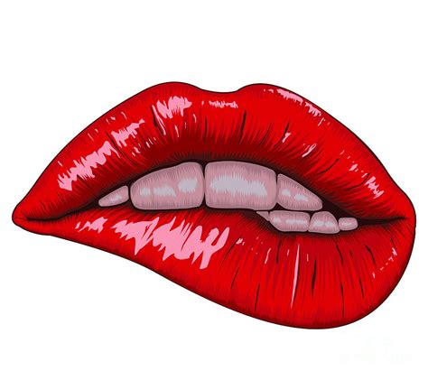 Red Lips Biting Lip Digital Art By Noirty Designs Fine Art America