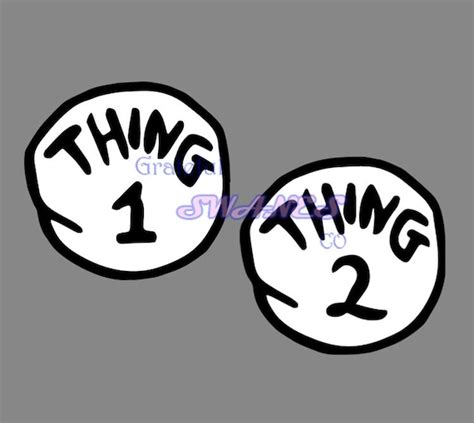 Thing 1 Thing 2 Svg Dr Seuss Svg Files Etsy