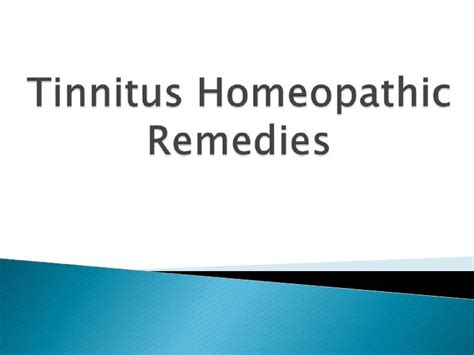Tinnitus Homeopathic Remedies