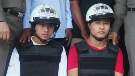 burmese men accused of killing britons paraded by thai police bbc news