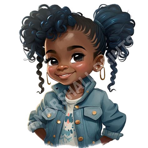 Black Girl Clip Art Digital Download Bundle Little Black Etsy