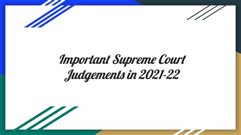 Important Supreme Court Judgements In 2021 22