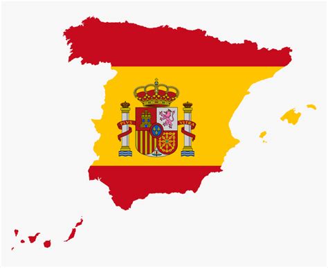 Spain Flag Map Hd Png Download Kindpng