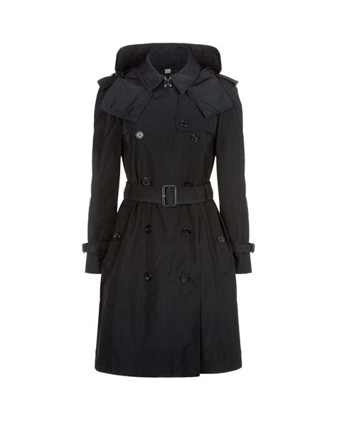Burberry Amberford Hooded Trench Coat In Black Lyst Canada